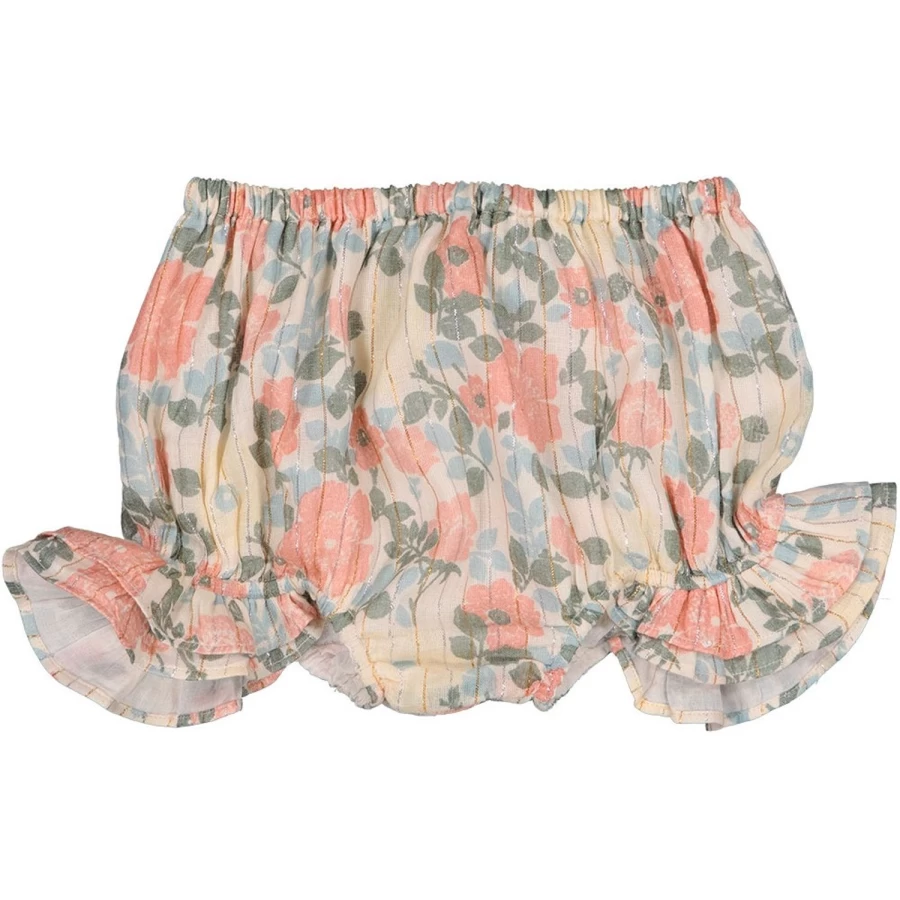 LOUIS LOUISE Baby Bloomer Douceur Stripe Lurex Vintage Flower Knit Pants