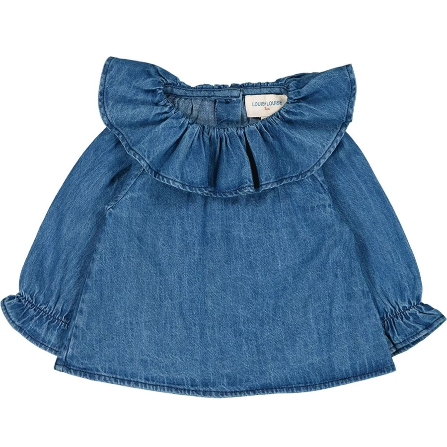LOUIS LOUISE Baby Girls' Chambray Tunic Top - Lilie Style Casual Outfit