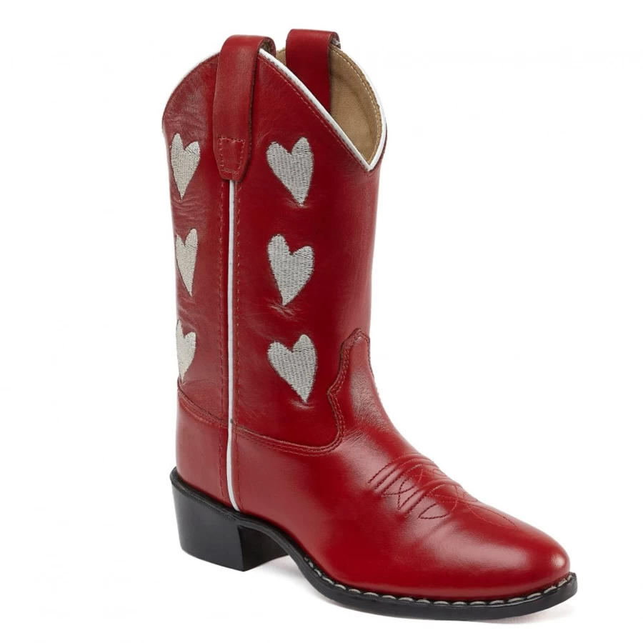 LOUIS LOUISE Girls Cowboy Boots with Heart Designs - Western Booties for Kids