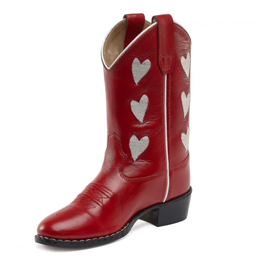 LOUIS LOUISE Girls Cowboy Boots with Heart Designs - Western Booties for Kids