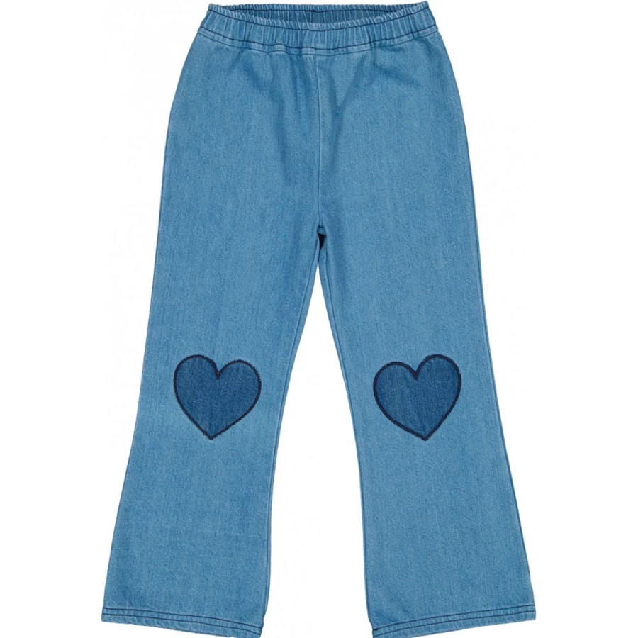 LOUIS LOUISE Girl's Denim Patchwork Trousers - Stylish Holly Design for Kids