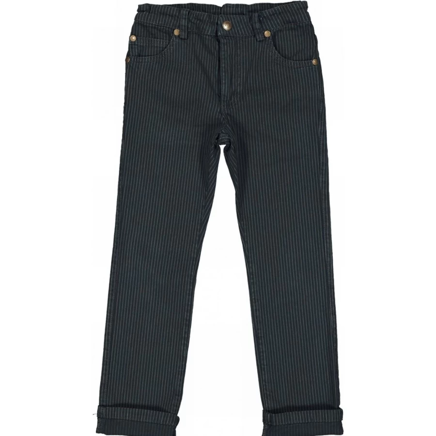 "LOUIS LOUISE Boys' Dean Stripe Denim Trousers for Kids - Stylish Striped Jeans"