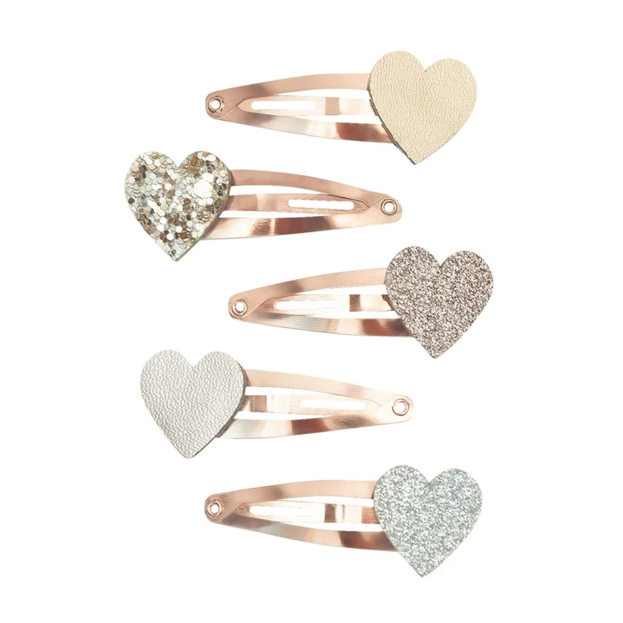 LOUIS LOUISE Mini Heart Barrette Hair Clip for Girls - Elegant French Style Hair Accessories