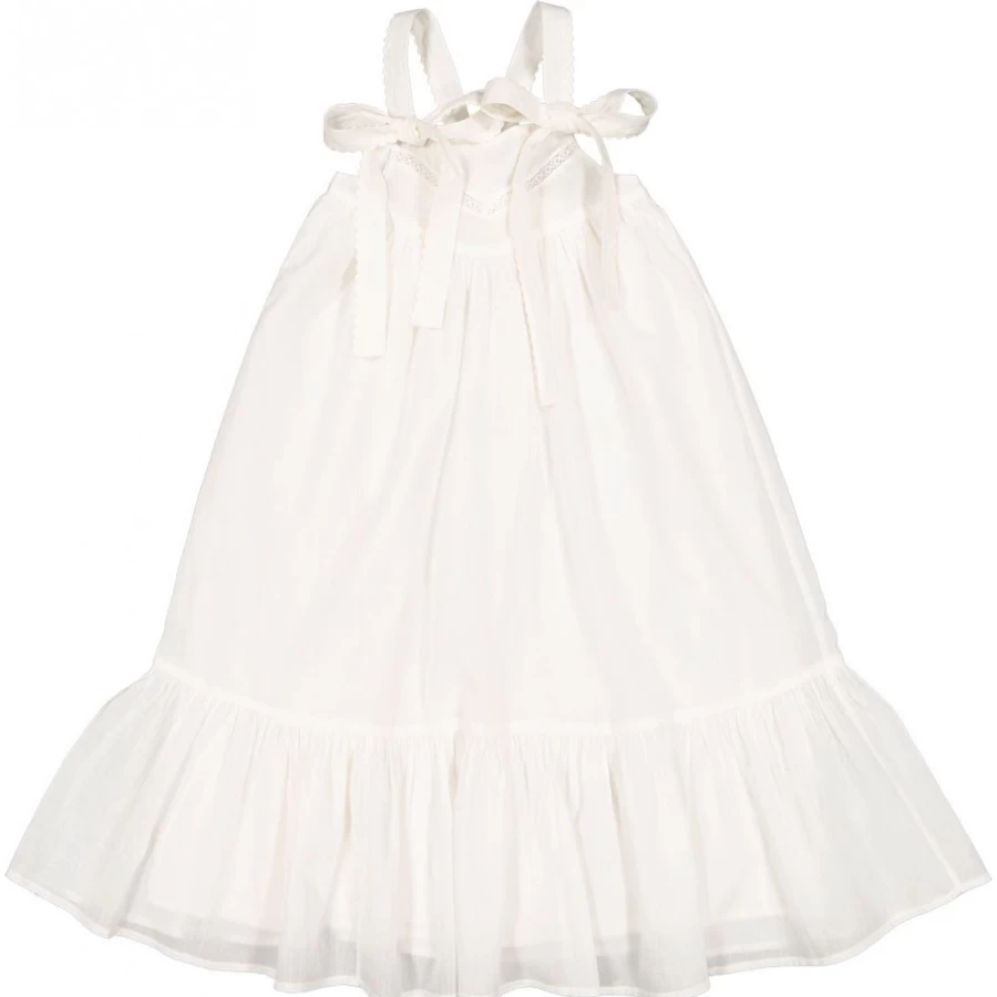 LOUIS LOUISE Girl's Rosalia Cotton Veil Dress - Floral Lace Summer Dress for Girls