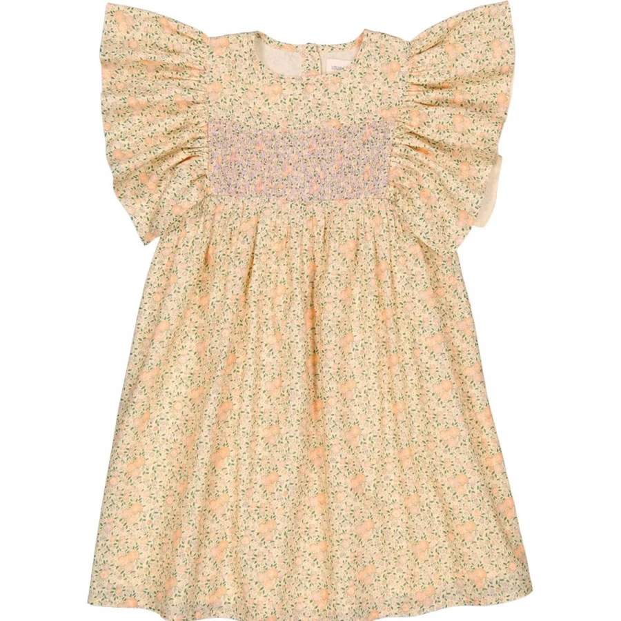 "LOUIS LOUISE Girls' Romantic Floral Cotton Dress - Mickaela Veil Style"