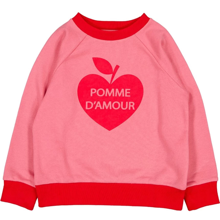 LOUISE LOUISE Girls' Cotton Fleece Sweater - Cozy James Amour Pullover for Kids