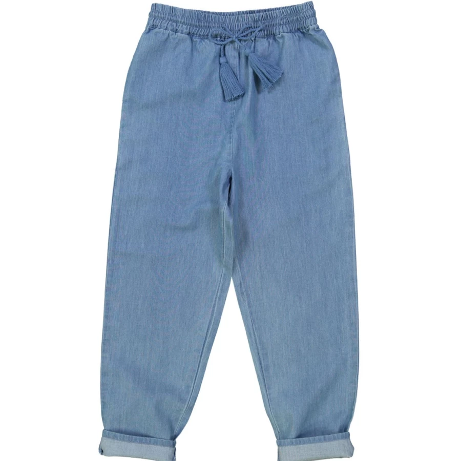 "LOUIS LOUISE Girl's Valentin Chambray Trouser - Stylish & Comfortable Kids Pants"