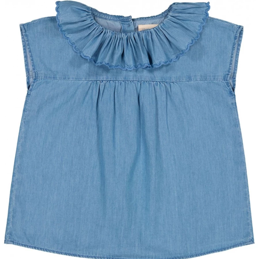 LOUIS LOUISE Girls' Chambray Tunic Top - Perrine Style Casual Wear