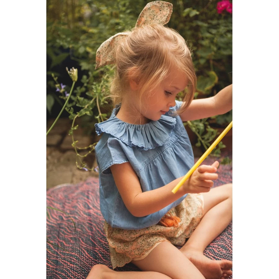 LOUIS LOUISE Girls' Chambray Tunic Top - Perrine Style Casual Wear