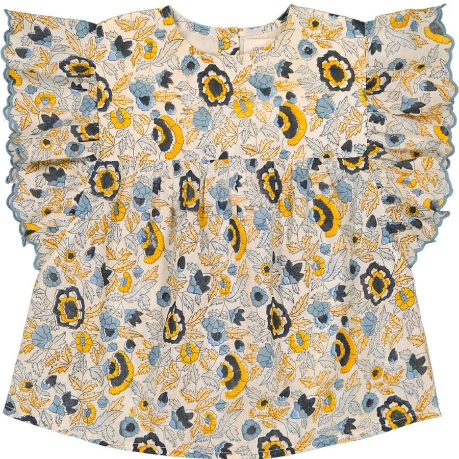 "LOUIS LOUISE Girls' Floral Tunic Top - Jasmine Cotton Veil Indian Embroidered Blouse"