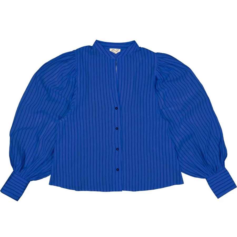 LOUIS LOUISE Women's Tunic Top - Wallis Cotton Crepe Striped Blouse for Women