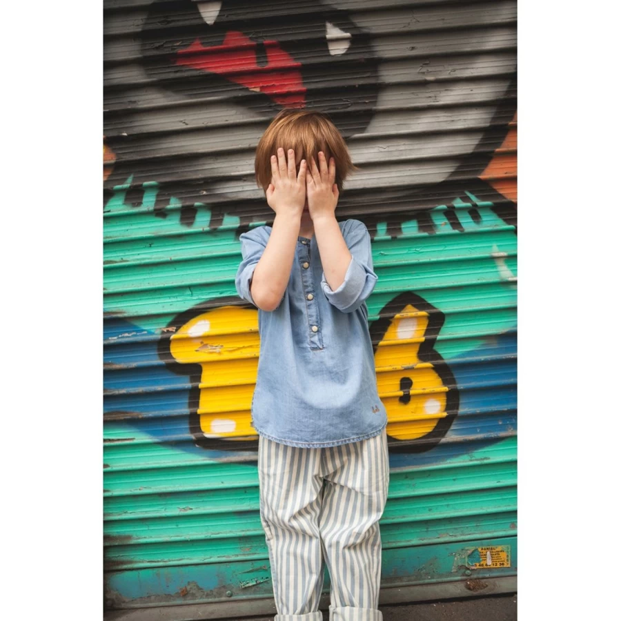 LOUIS LOUISE Girls' Gazelle Big Stripe Trousers for Kids - Trendy Striped Pants