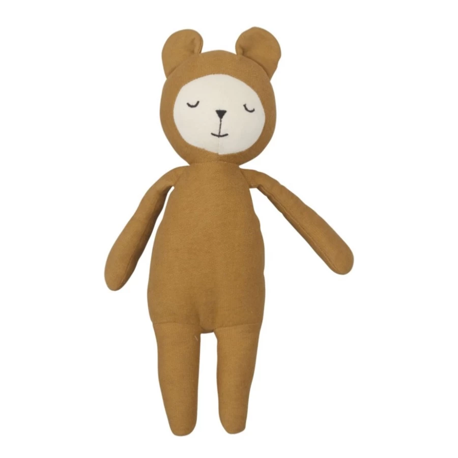 LOUIS LOUISE Baby Doudou Ours Safran - Soft Plush Teddy Bear by Fabelab for Newborns
