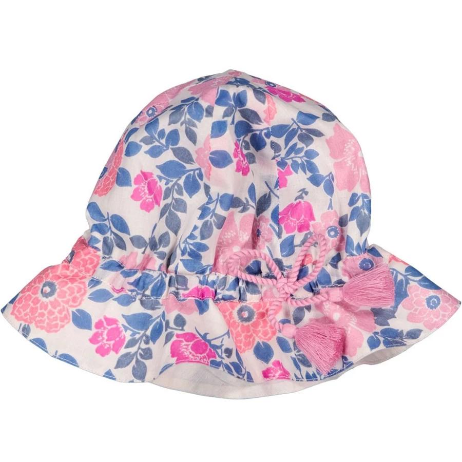 LOUIS LOUISE Baby Cotton Floral Veil Hat - Vintage Colette Style for Infants