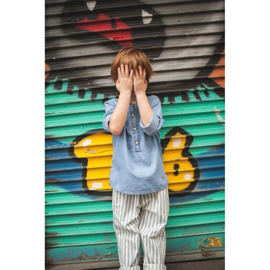 "LOUIS LOUISE Boys' Chambray Shirt – Stylish Casual Shirt for Boys"