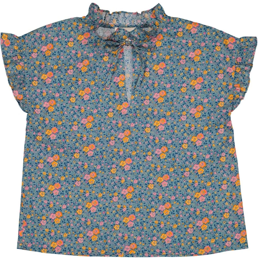 LOUIS LOUISE Girls Cotton Tunic Top with Floral Print - Romantic Veil Design
