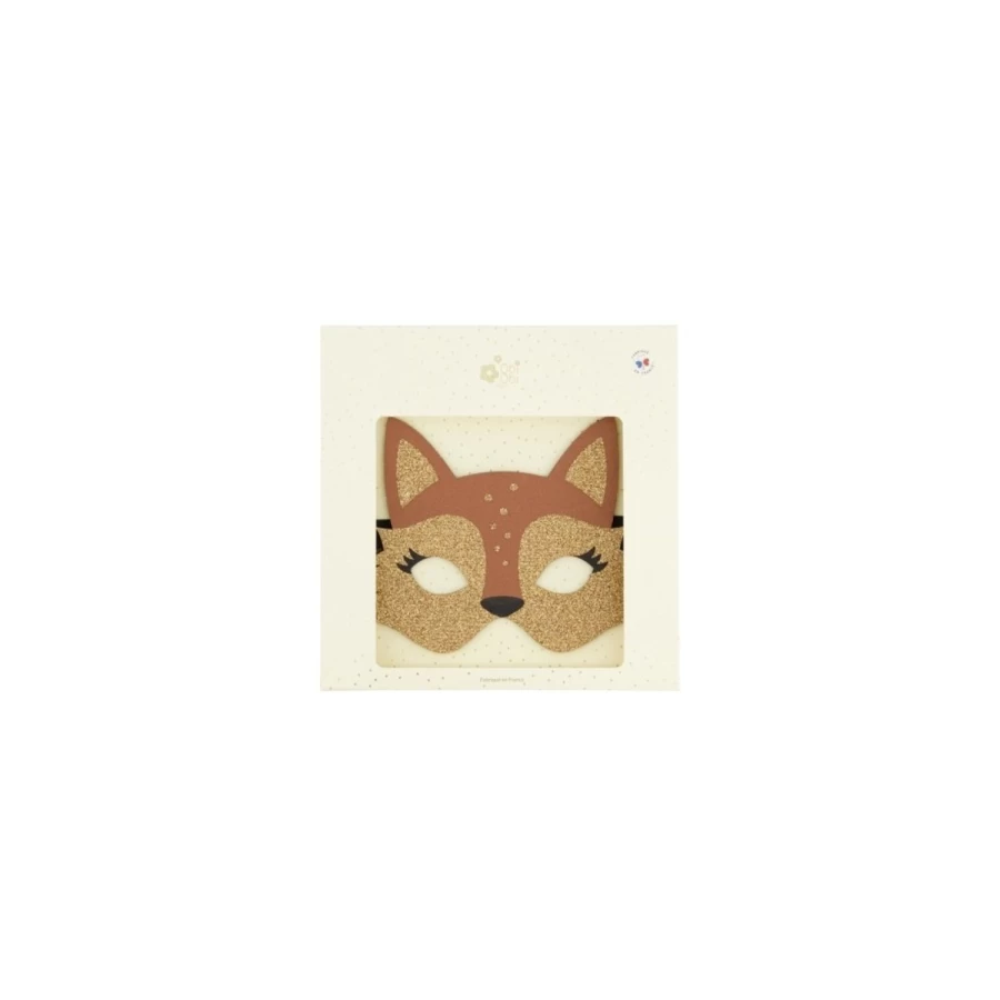 LOUIS LOUISE Fox Mask Glitter for Girls - Sparkling Obi Obi Costume Accessory