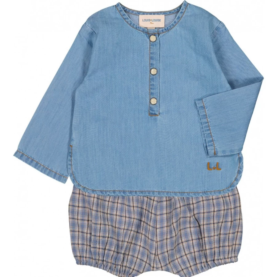 LOUIS LOUISE Baby Girls Cotton Crepe Tartan Dress - Bloomer London Style