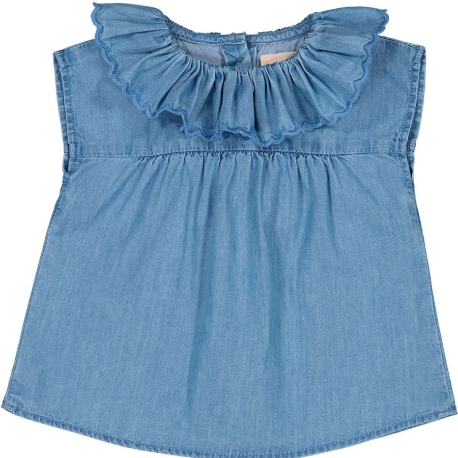LOUIS LOUISE Baby Girls' Chambray Tunic Top - Pierrette Style Casual Outfit