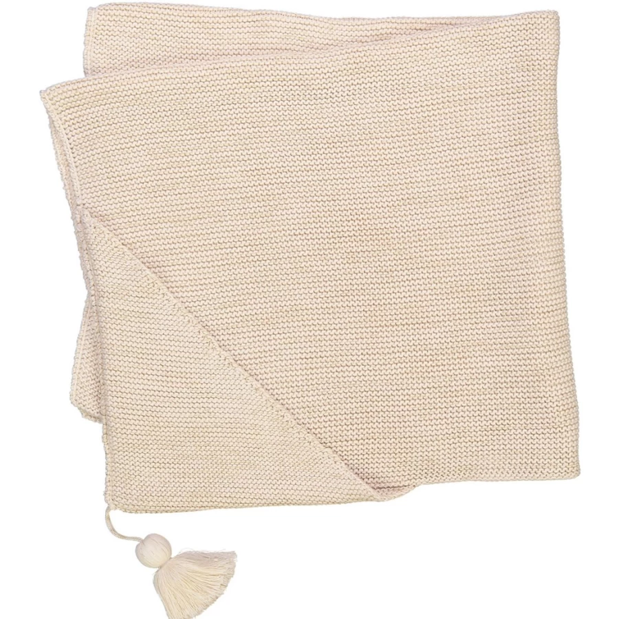 "LOUIS LOUISE Baby Choux Knit Blanket - Gold Lurex & Cotton Blend for Newborns"