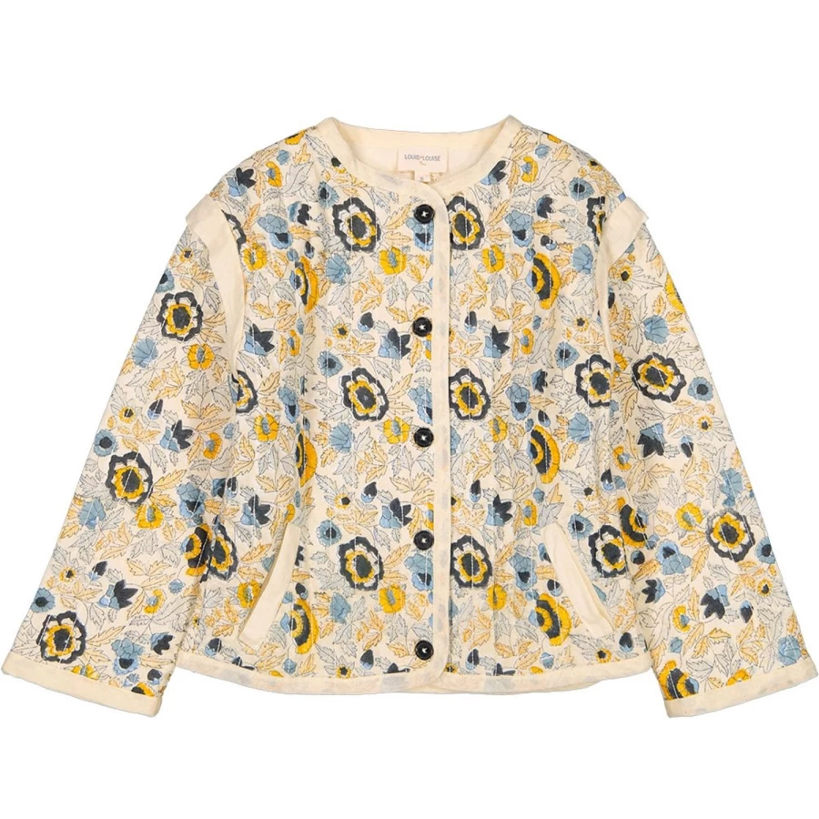 "LOUIS LOUISE Girls' Vaiana Floral Cotton Jacket - Indian Flower Design Veil"