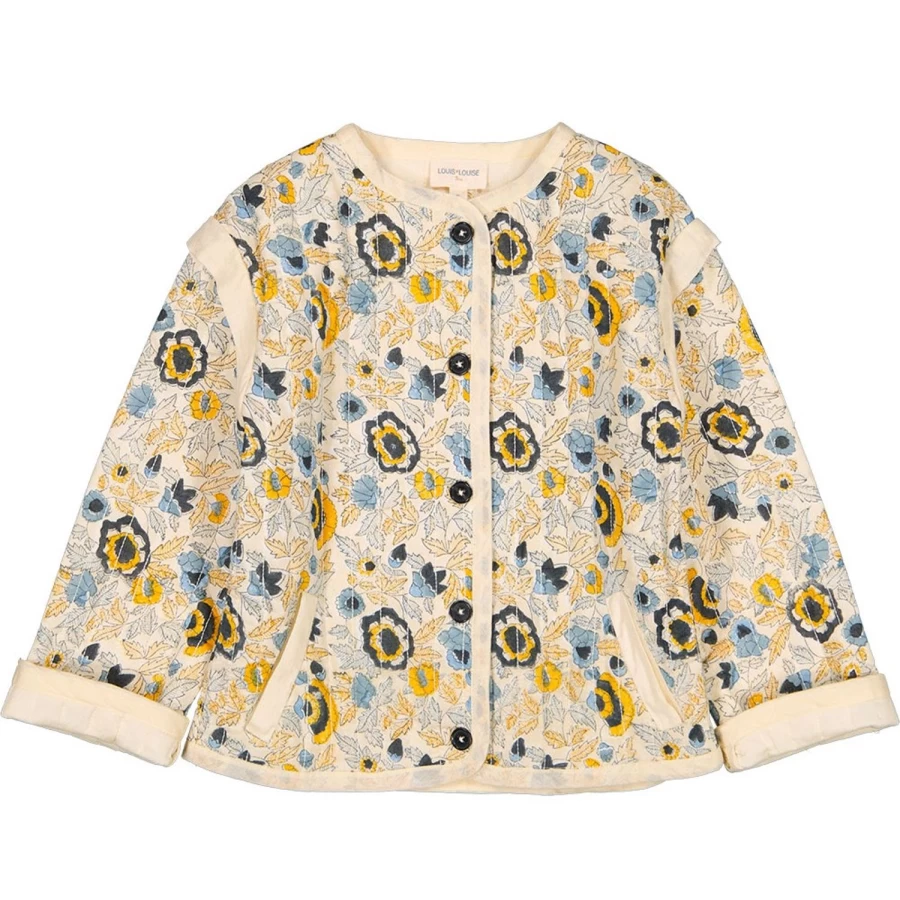 "LOUIS LOUISE Girls' Vaiana Floral Cotton Jacket - Indian Flower Design Veil"