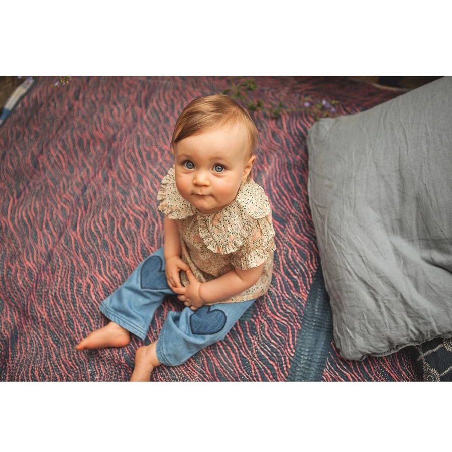 LOUIS LOUISE Baby Denim Patchwork Trousers - Holly Design for Infants