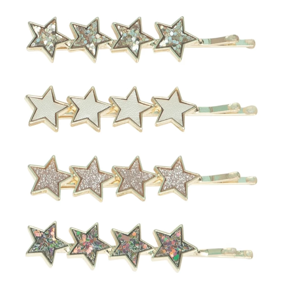 LOUISE LOUISE Girls' Christmas Star Hair Barrettes - Festive Holiday Hair Clips