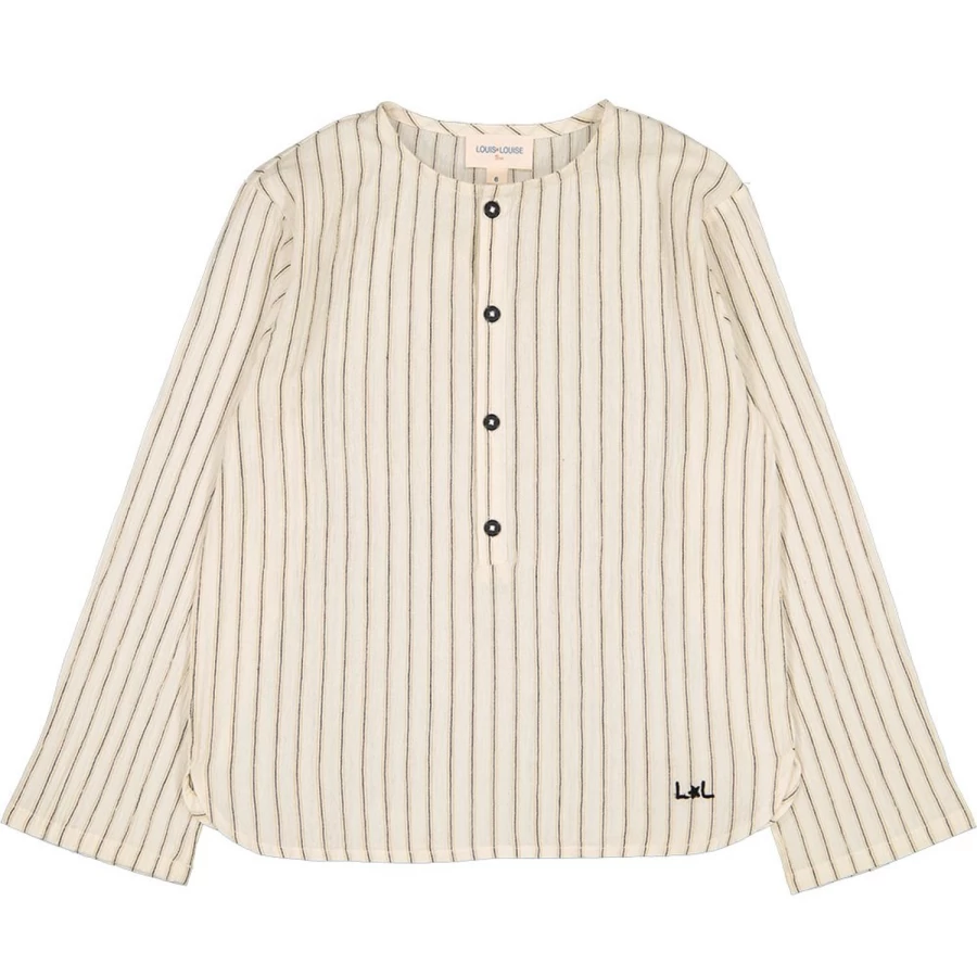 LOUISE LOUISE Girls Cotton Crepe Striped Shirt for Kids
