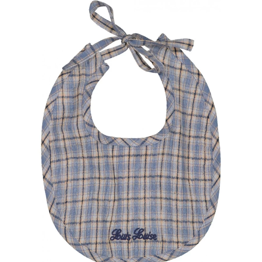 LOUIS LOUISE Baby Bib Bulle Cotton Crepe Tartan - Soft & Stylish Infant Bib for Comfort