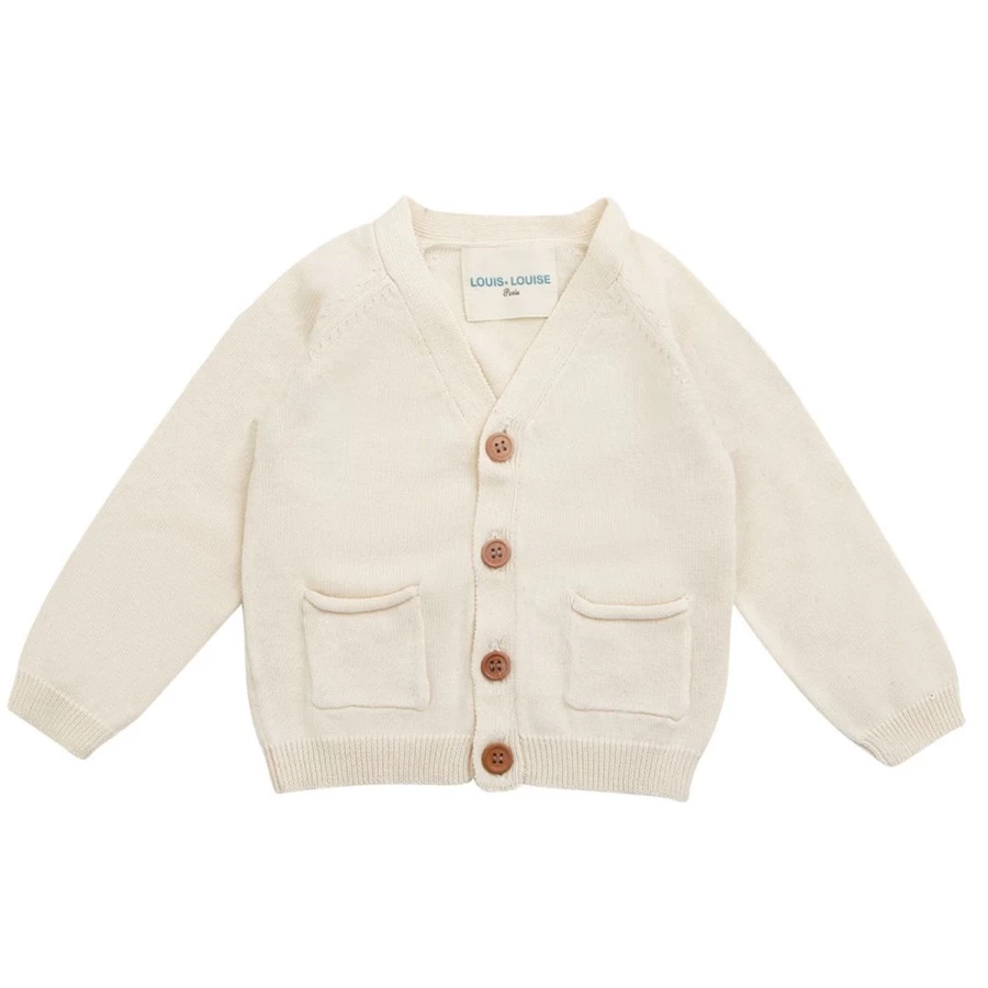 LOUIS LOUISE Baby Cardigan - Soft Knitted Cotton Hubert Style for Infants
