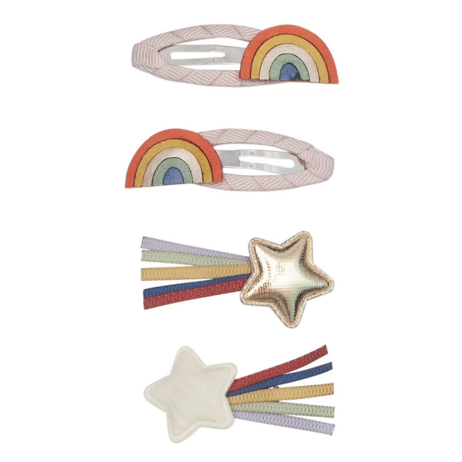 LOUIS LOUISE Barrettes Hair Clips for Girls - Rainbow Star Barrettes Arc En Ciel Etoiles