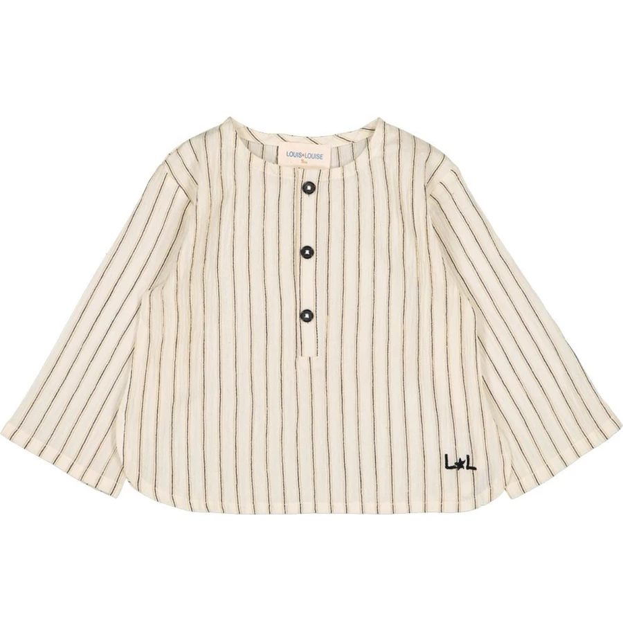 LOUIS LOUISE Baby Cotton Crepe Striped Shirt for Infants