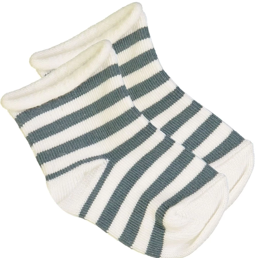 LOUIS LOUISE Baby Cotton Striped Socks - Khaki and Black Jackson Style for Infants