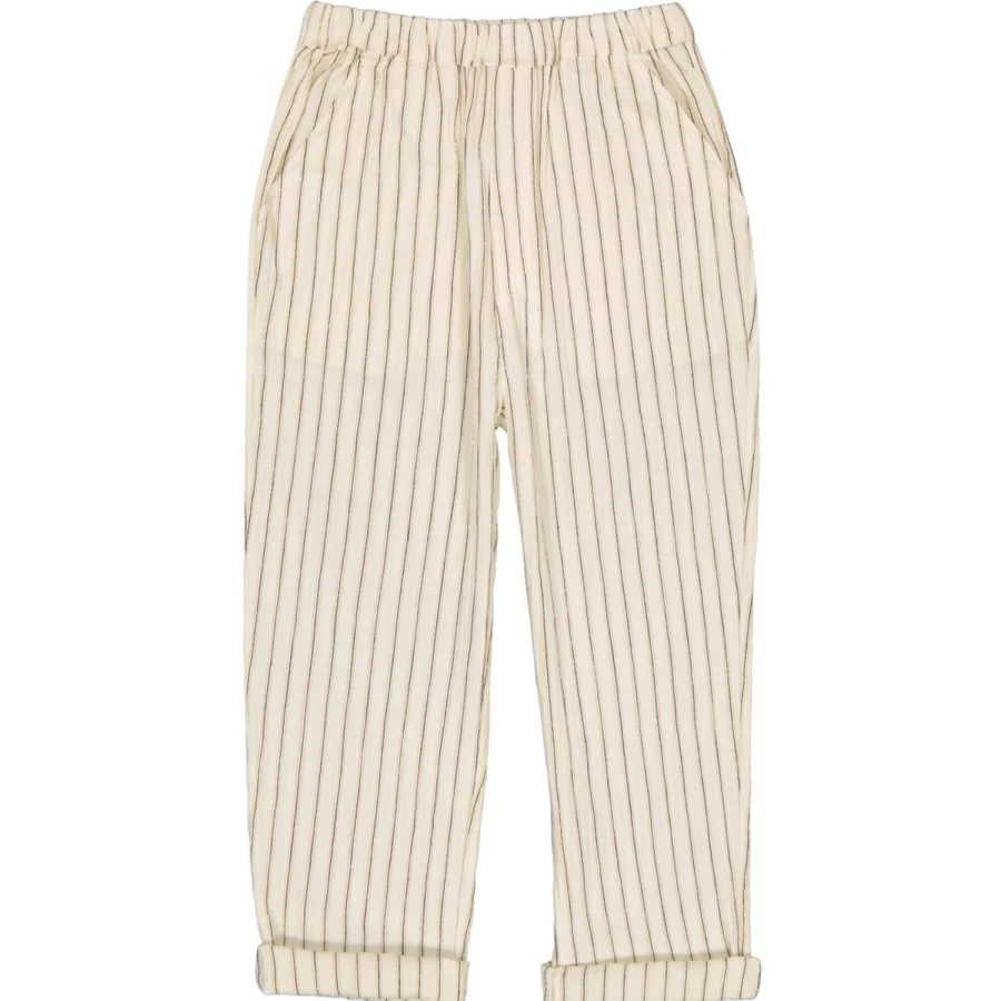 LOUISE LOUISE Girls' Cotton Crepe Striped Trousers - Gazelle Style Comfortable Pants