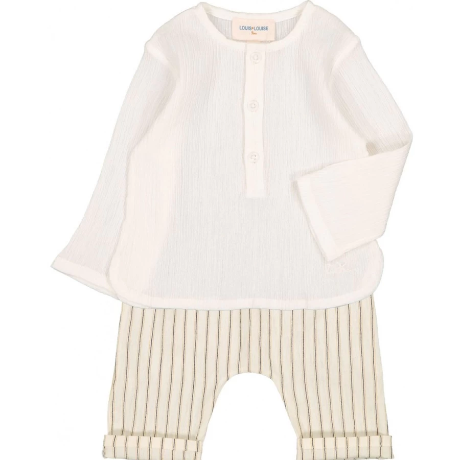 LOUIS LOUISE Baby Cotton Crepe Shirt for Infants - Soft Comfortable Top
