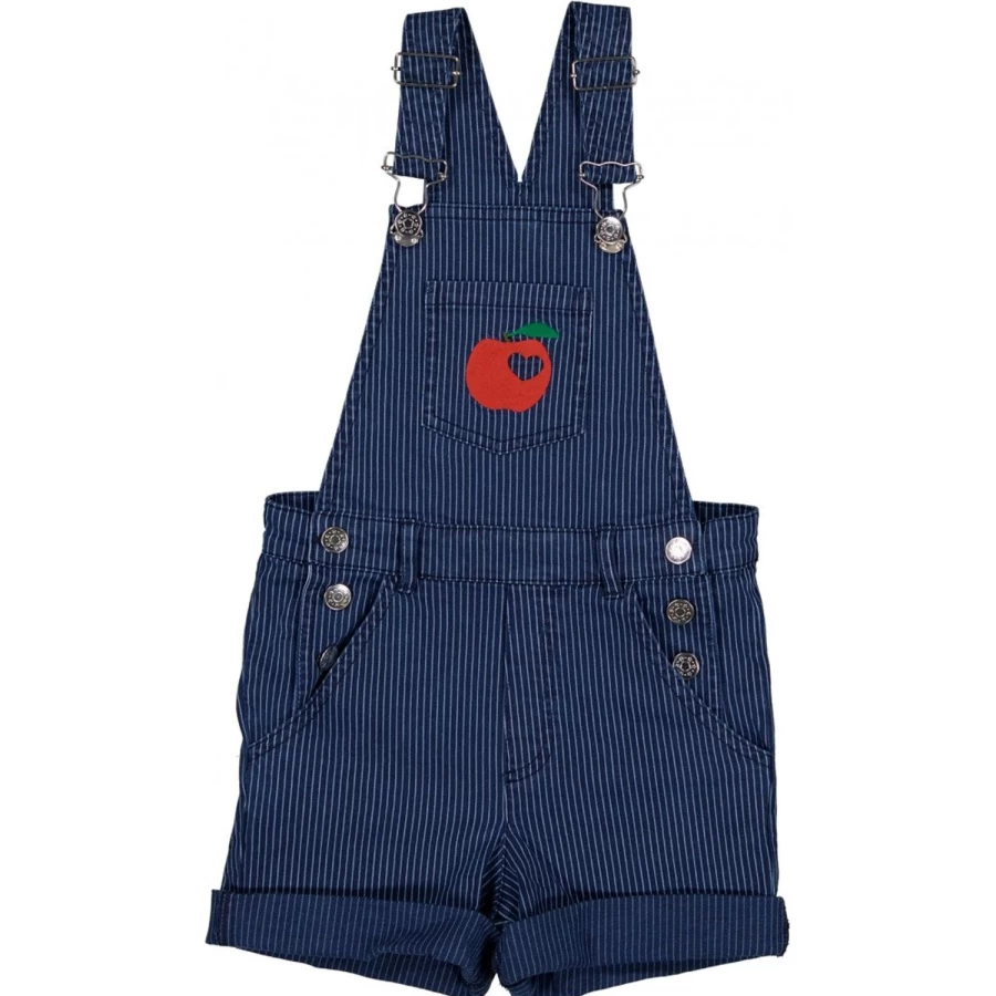 LOUIS LOUISE Girls' Striped Denim Overall Jardin Romper for Toddlers