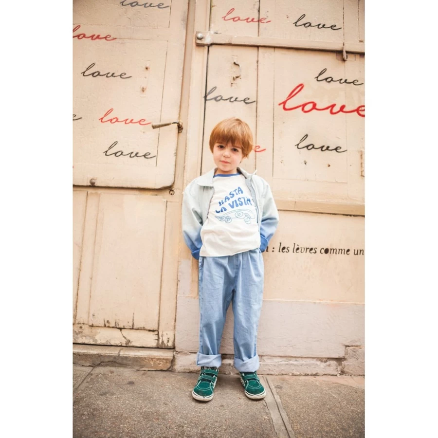 LOUIS LOUISE Girl's Valentin Chambray Trousers for Comfort and Style