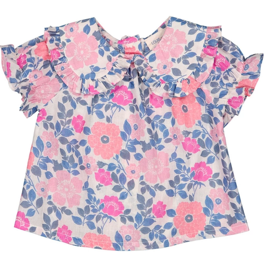 "LOUIS LOUISE Baby Girls Vintage Floral Cotton Tunic Top - Indie Style Veil Print"