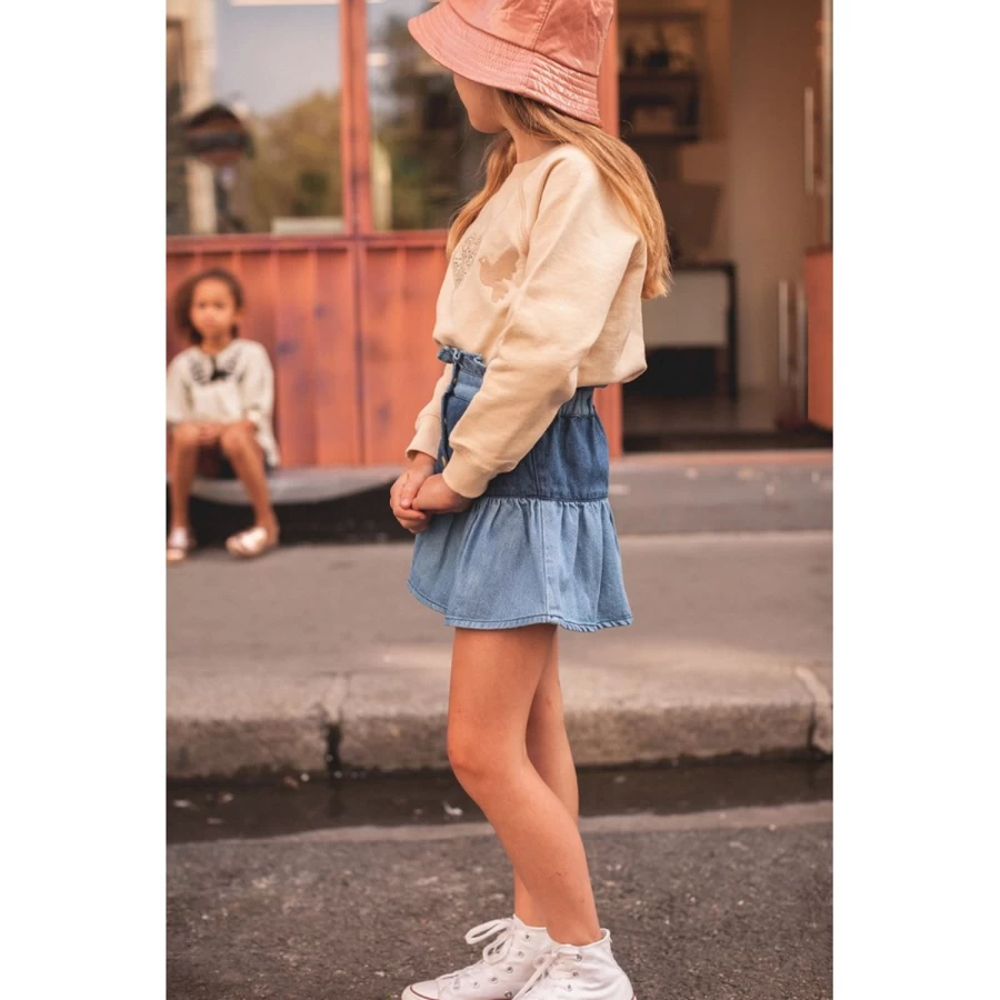 LOUIS LOUISE Girl's Denim Patchwork Skirt - Pipeau Style Fashion for Girls