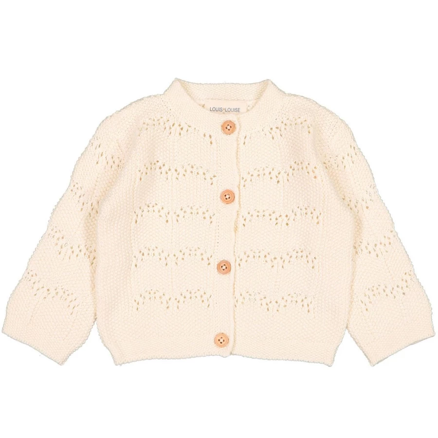 LOUIS LOUISE Baby Cardigan Mayo - Soft Knitted Cotton Sweater for Infants