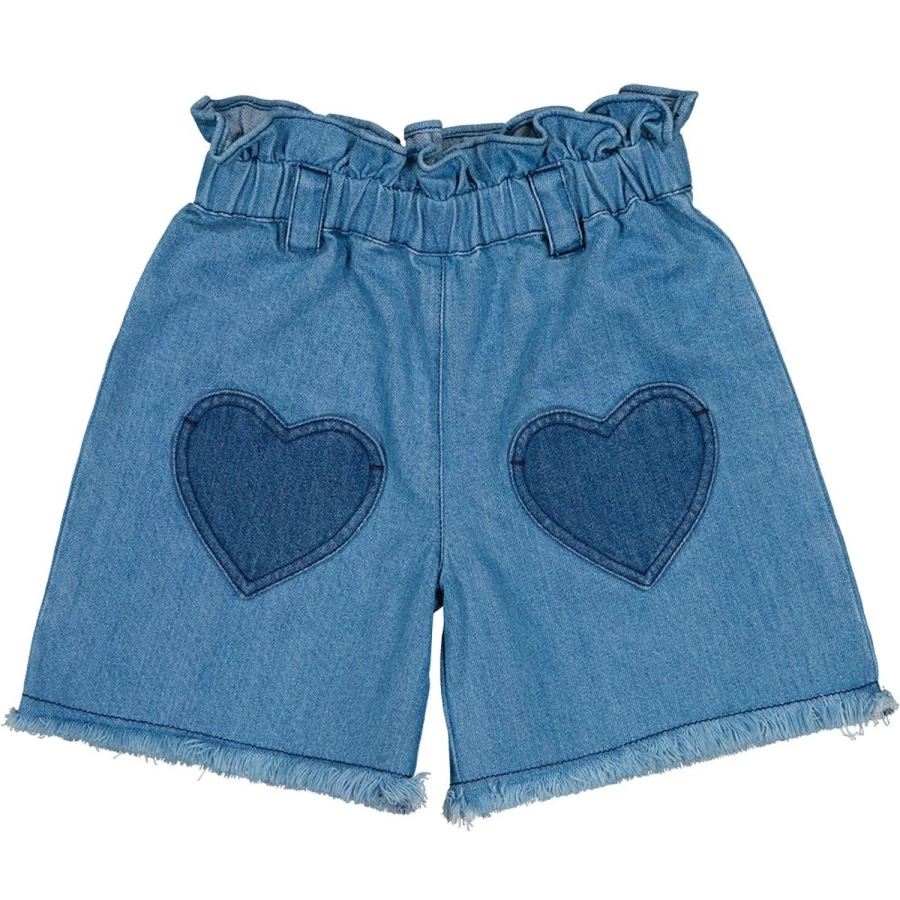 LOUIS LOUISE Girls' Short Coolette Denim Patchwork Jacket - Stylish Distressed Design