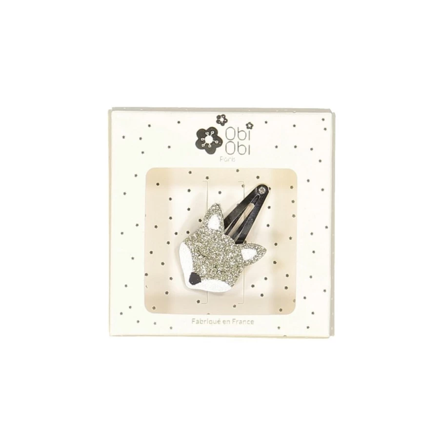 LOUIS LOUISE Fox Clip Glitter Hair Accessory for Girls - Sparkling Obi Hairpin