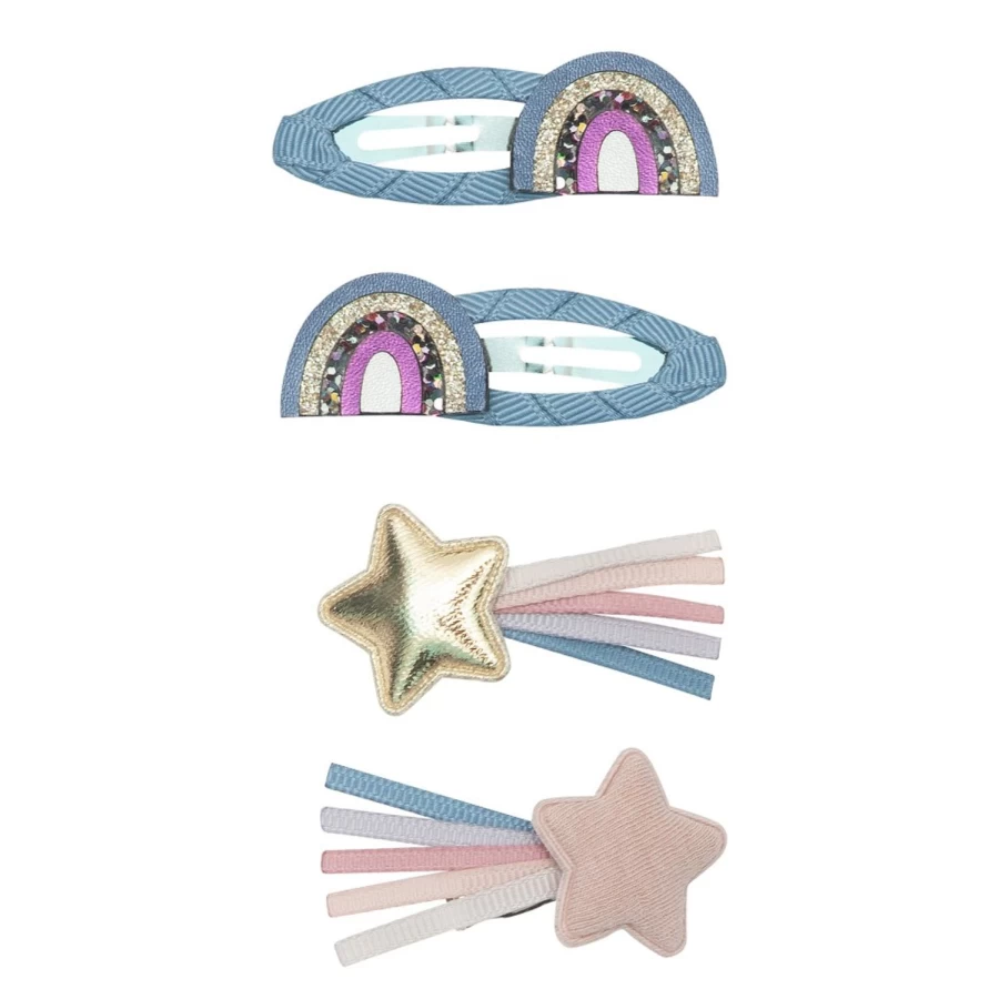 LOUIS LOUISE Barrettes Hair Clips for Girls, Clic Star Rainbow Hairpins, Kids Hair Accessories