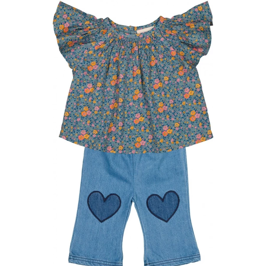 LOUIS LOUISE Baby Girls' Floral Cotton Tunic Dress - Soleil Veil Romantic Style