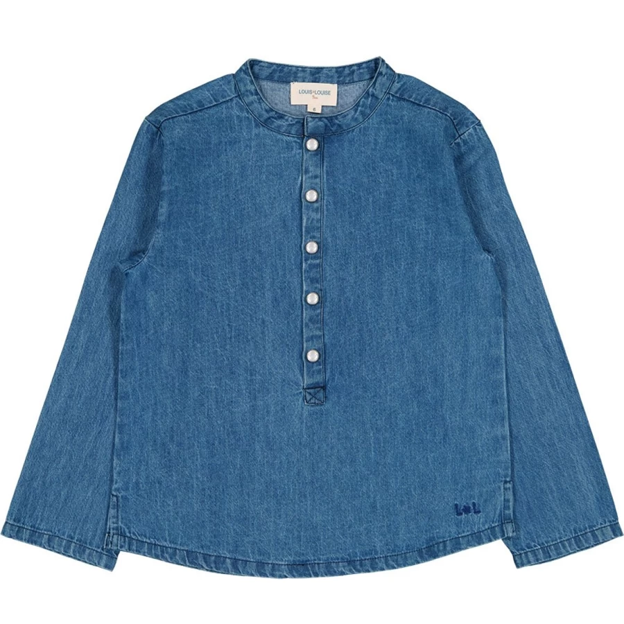 LOUIS LOUISE Boys Chambray Shirt - Grand-Pere Style Casual Top