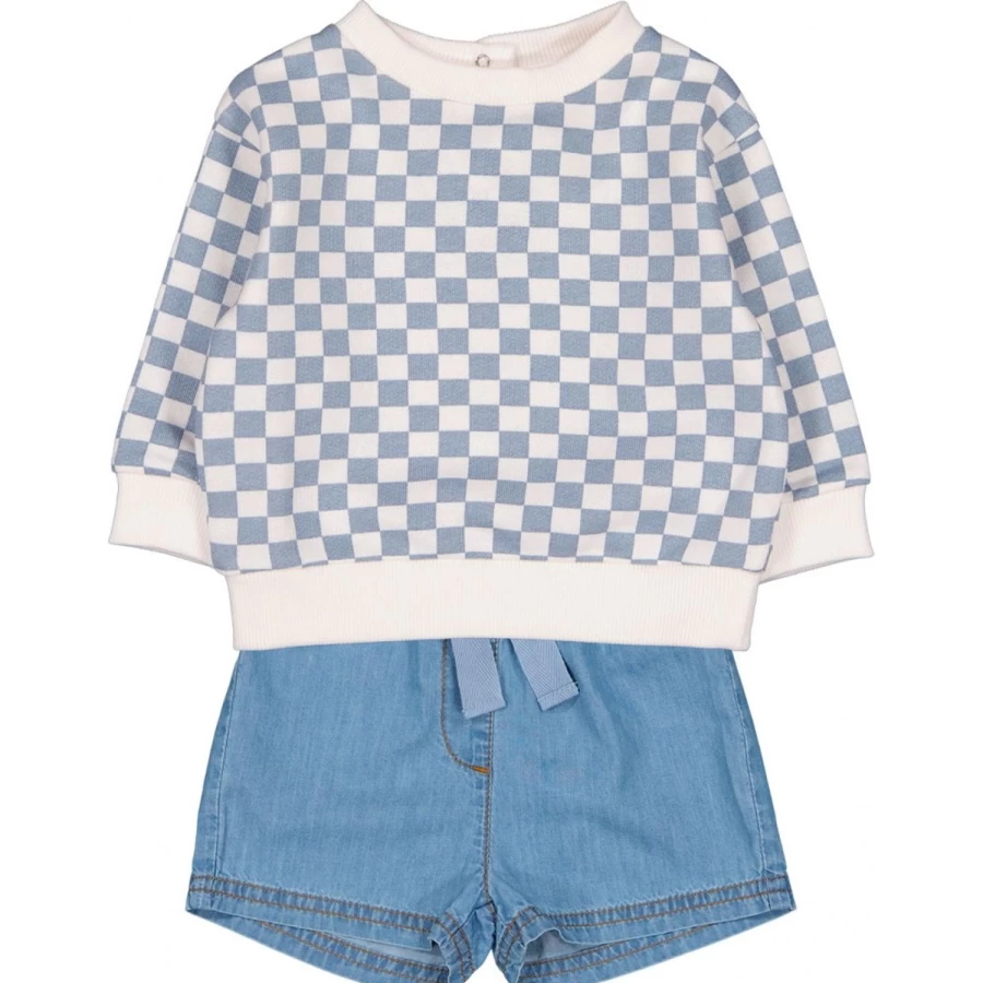 LOUIS LOUISE Baby Cotton Fleece Sweatshirt - Soft Square Neck Pullover for Infants