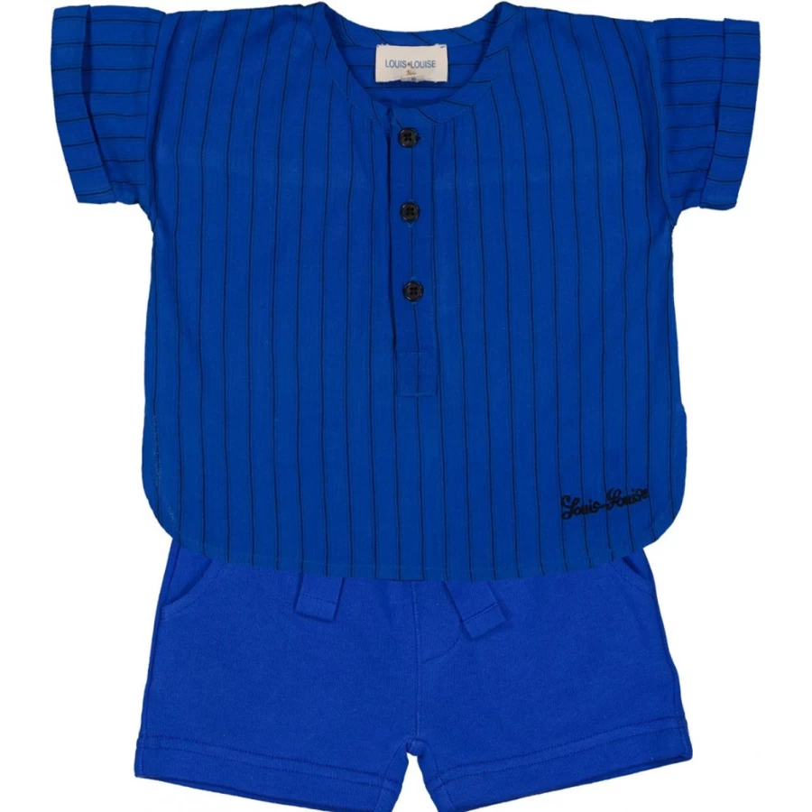 LOUIS LOUISE Baby Cotton Crepe Striped Shirt for Infants