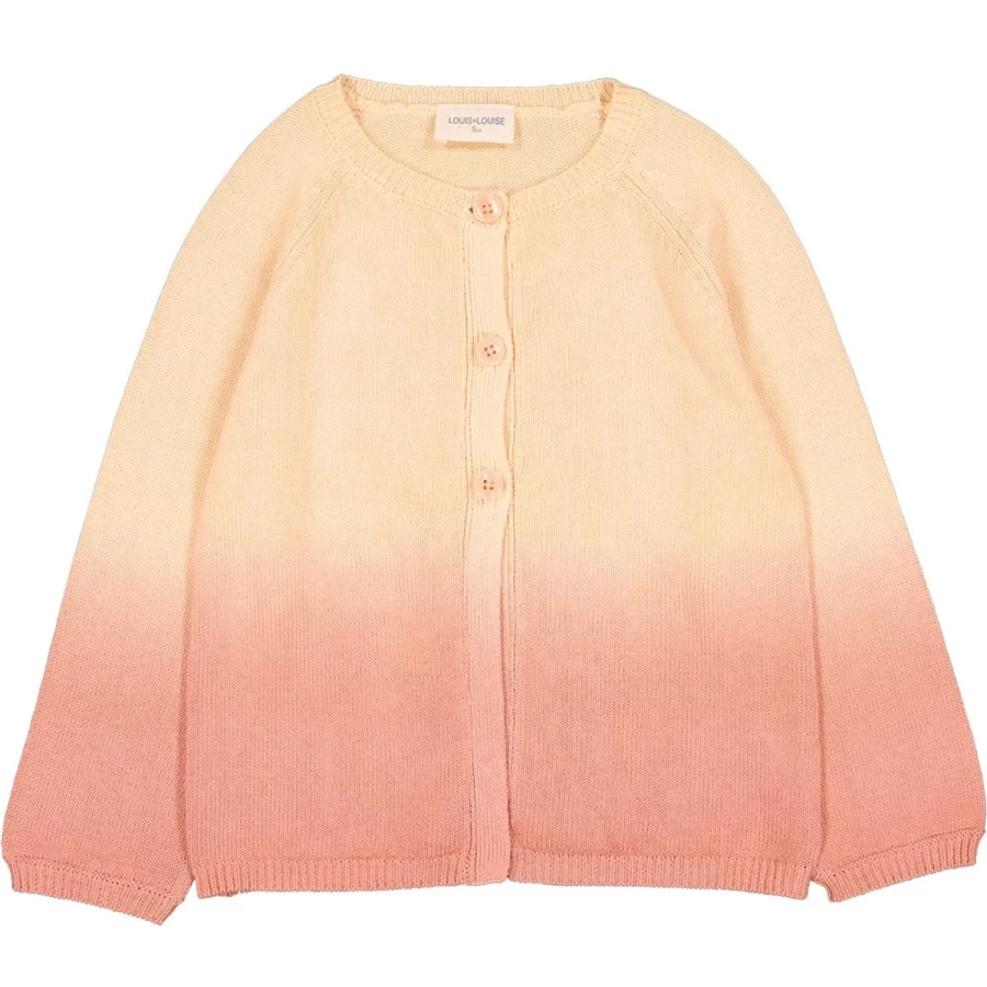 LOUIS LOUISE Girls Cotton Knitted Cardigan with Dip Dye Design
