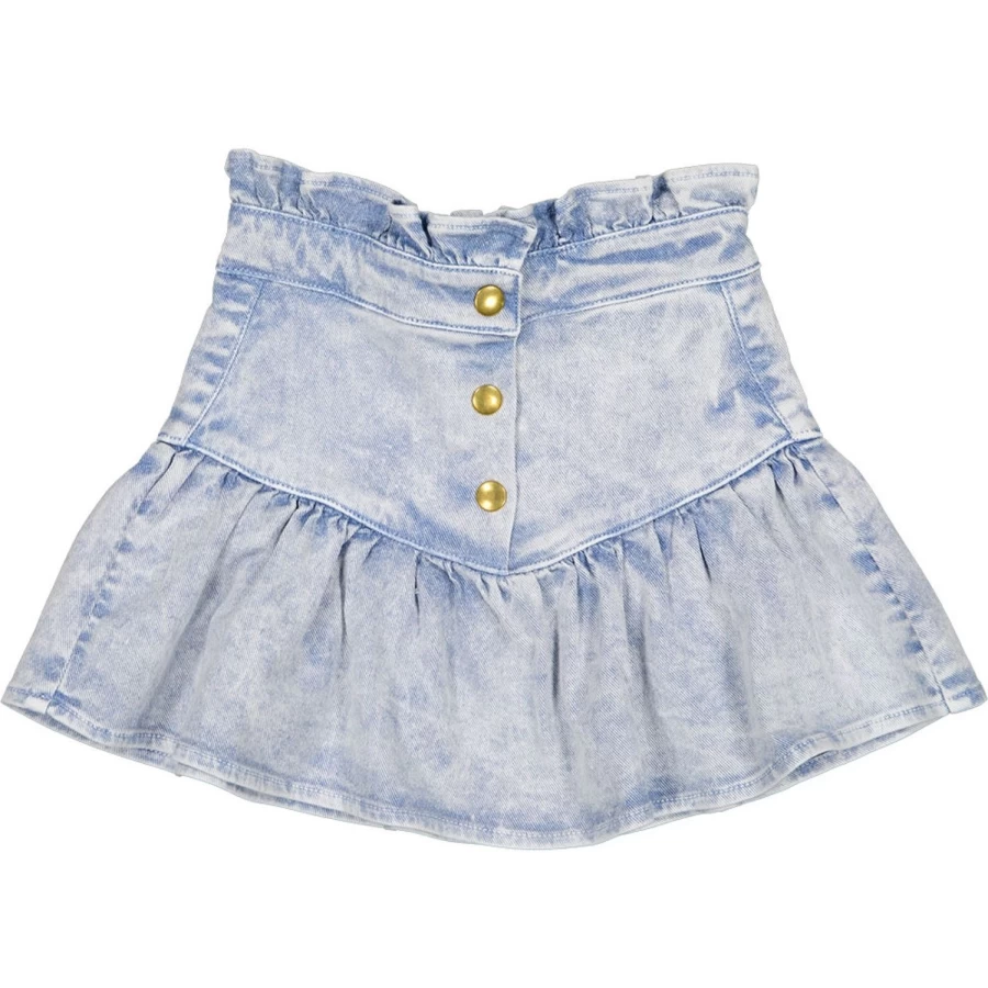 LOUIS LOUISE Girls Washed Denim Skirt - Pipeau Style for Casual Wear